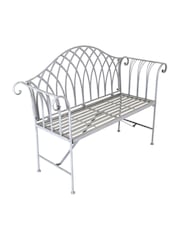 Charles Bentley Grey Decorative Wrought Iron Garden Bench - Image 2 of 5