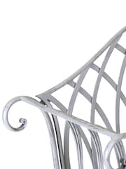 Charles Bentley Grey Decorative Wrought Iron Garden Bench - Image 4 of 5
