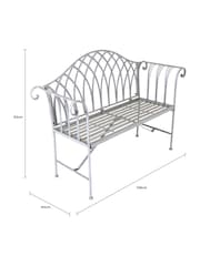 Charles Bentley Grey Decorative Wrought Iron Garden Bench - Image 5 of 5