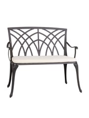 Charles Bentley Black Garden 2 Seater Cast Aluminium Bench - Image 3 of 4
