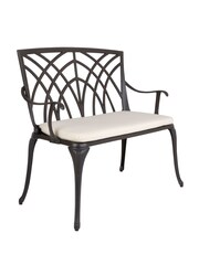 Charles Bentley Black Garden 2 Seater Cast Aluminium Bench - Image 4 of 4