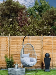 Charles Bentley Grey Garden Rattan Hanging Egg Chair - Image 1 of 5