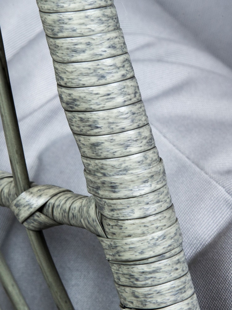 Charles Bentley Grey Garden Rattan Hanging Egg Chair - Image 2 of 5