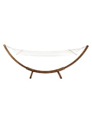 Charles Bentley Natural Garden Hammock With Wooden Arc Stand Hammock Lounge Chair - Image 2 of 5
