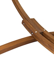 Charles Bentley Natural Garden Hammock With Wooden Arc Stand Hammock Lounge Chair - Image 5 of 5