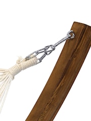 Charles Bentley Natural Garden Hammock With Wooden Arc Stand Hammock Lounge Chair - Image 6 of 6