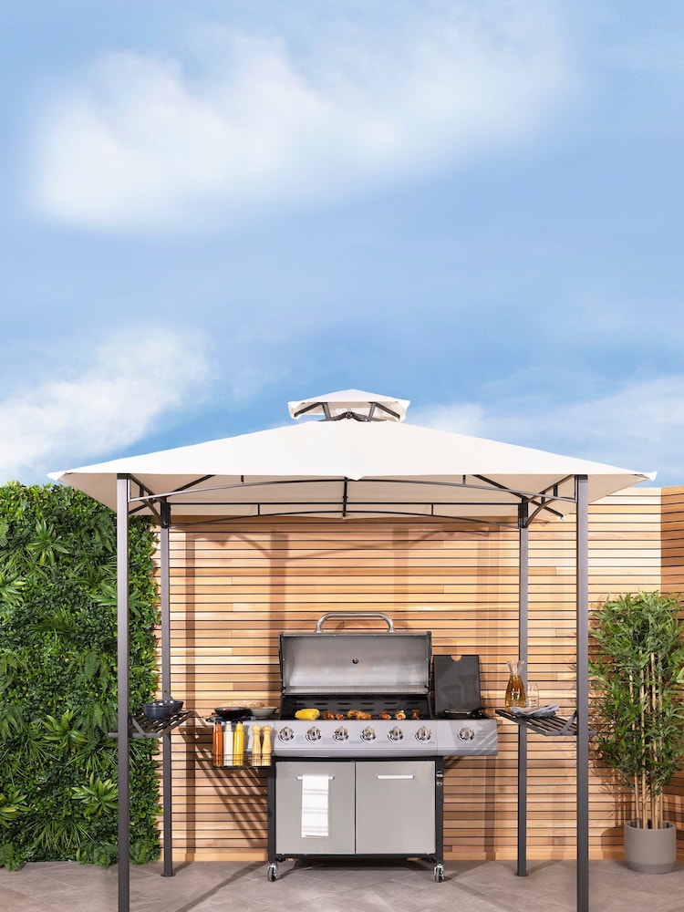 Charles Bentley Beige Garden 8 x 5 Ft Steel Gazebo - Image 1 of 4