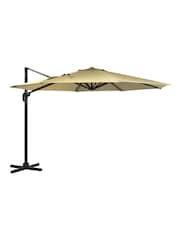 Charles Bentley Beige 3.5m X-Large Hanging Banana Garden Umbrella Parasol - Image 1 of 4
