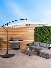 Charles Bentley Cream 3m Hanging Banana Cantilever Garden Umbrella - Image 1 of 5