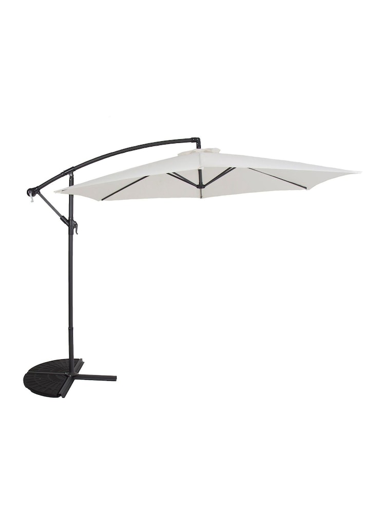 Charles Bentley Cream 3m Hanging Banana Cantilever Garden Umbrella - Image 5 of 5