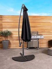 Charles Bentley Black 3m Hanging Banana Cantilever Garden Umbrella - Image 2 of 6