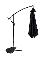 Charles Bentley Black 3m Hanging Banana Cantilever Garden Umbrella - Image 5 of 6