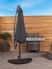 Charles Bentley Grey 3m Hanging Banana Cantilever Garden Umbrella - Image 2 of 5