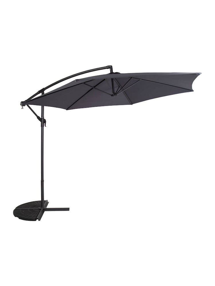 Charles Bentley Grey 3m Hanging Banana Cantilever Garden Umbrella - Image 5 of 5