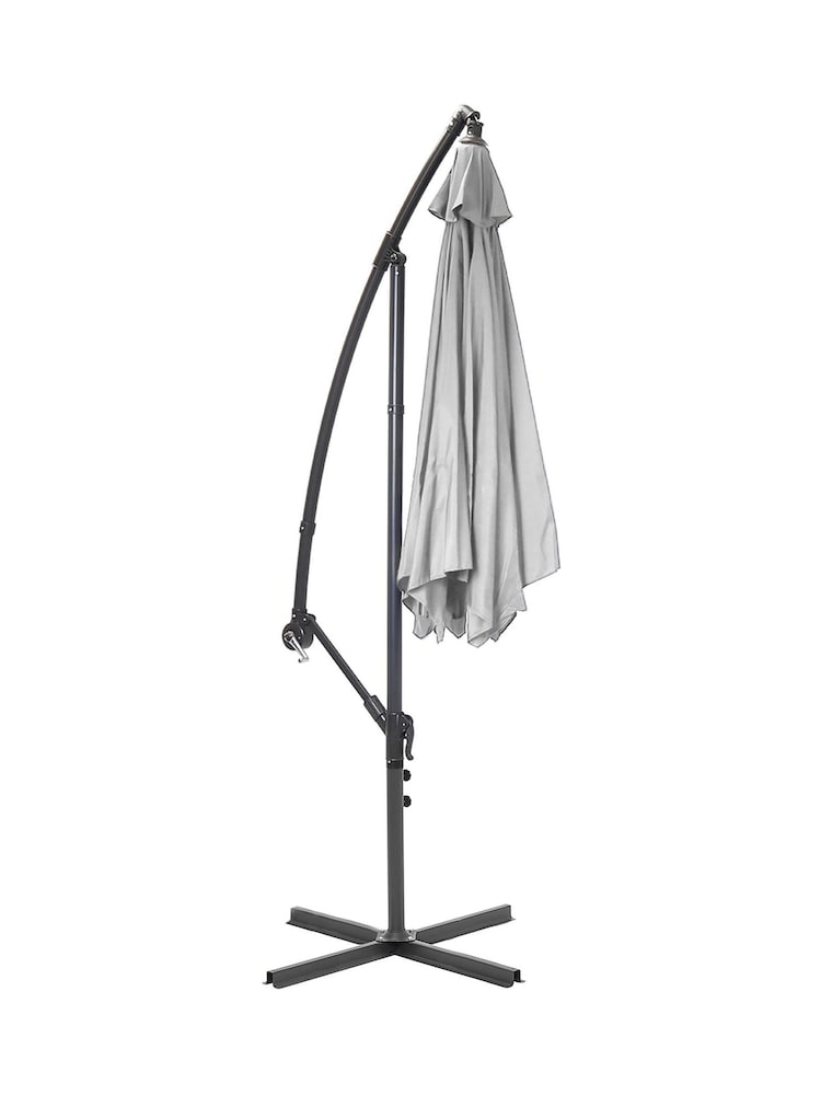 Charles Bentley Light Grey 3m Hanging Banana Cantilever Garden Umbrella - Image 3 of 3
