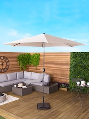 Charles Bentley Cream Metal Garden Parasol - Image 1 of 6