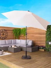 Charles Bentley Cream Metal Garden Parasol - Image 2 of 6