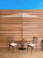 Charles Bentley Beige 2.7m Balcony Garden Umbrella - Image 1 of 5