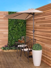 Charles Bentley Beige 2.7m Balcony Garden Umbrella - Image 2 of 5