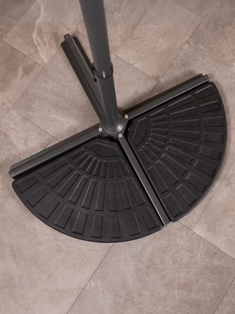 Charles Bentley Black Garden 2 Segment Banana Hanging Umbrella Base - Image 1 of 6