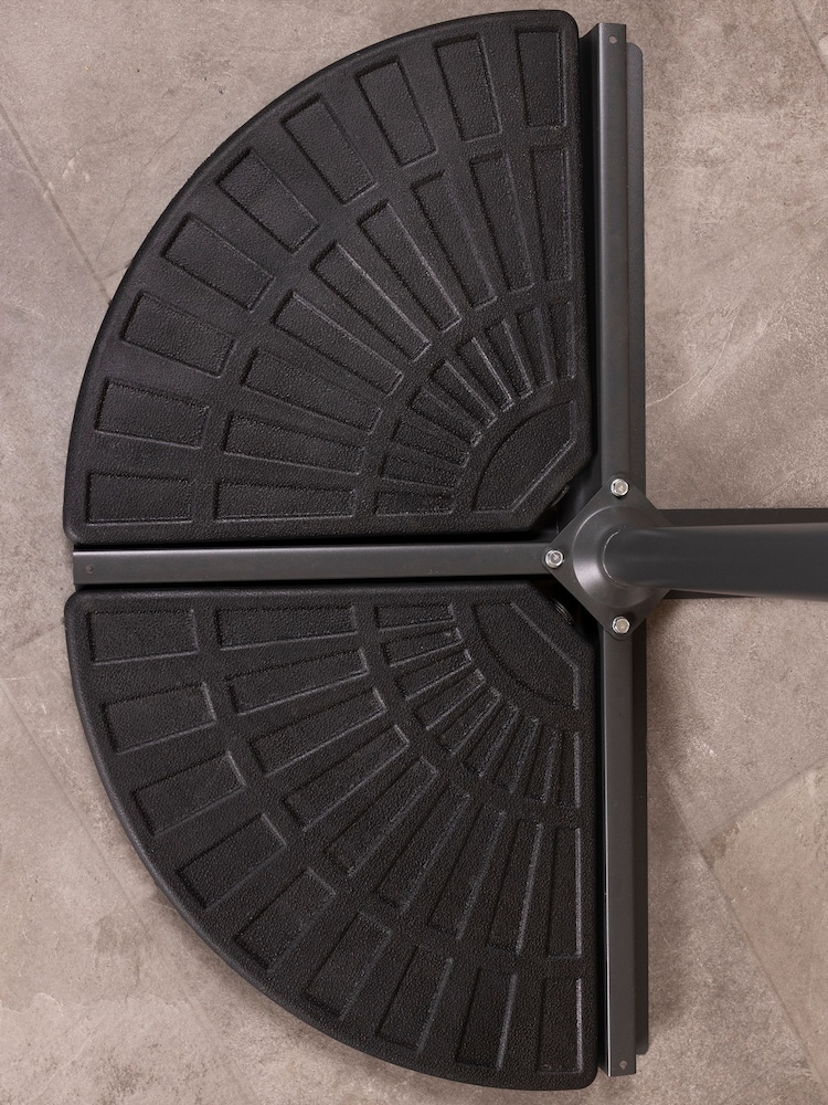 Charles Bentley Black Garden 2 Segment Banana Hanging Umbrella Base - Image 2 of 6