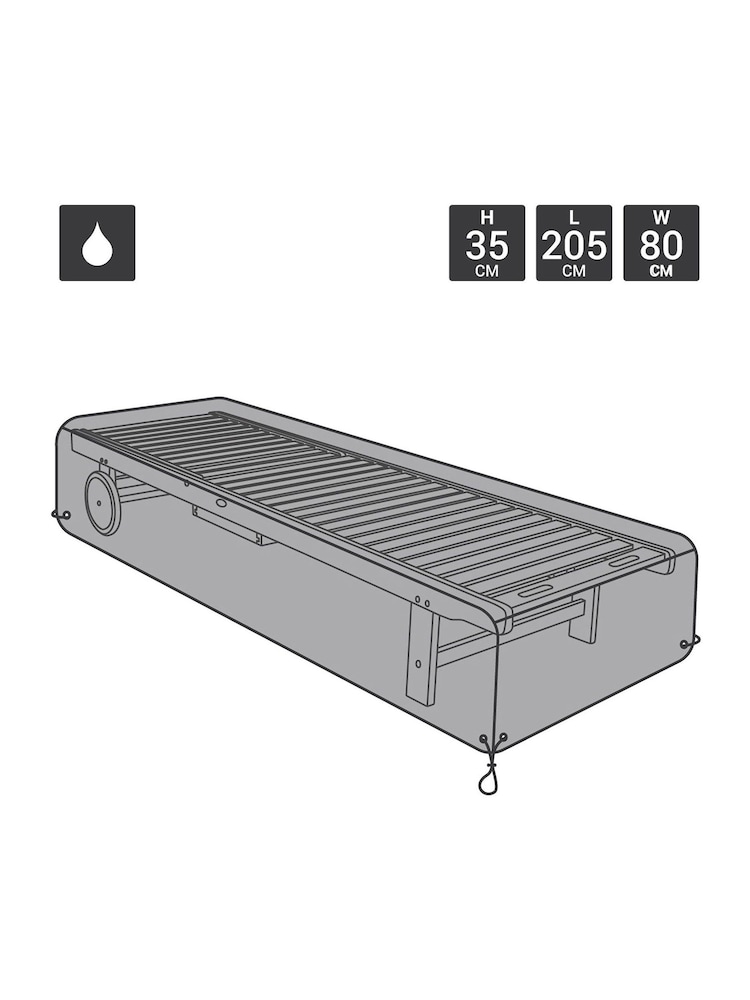 Charles Bentley Black Deluxe Garden Sun Lounger Cover - Image 2 of 4