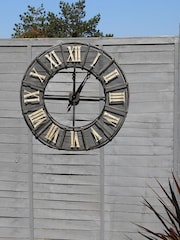 Charles Bentley Black Wrought Iron Outdoor Clock - Image 1 of 3