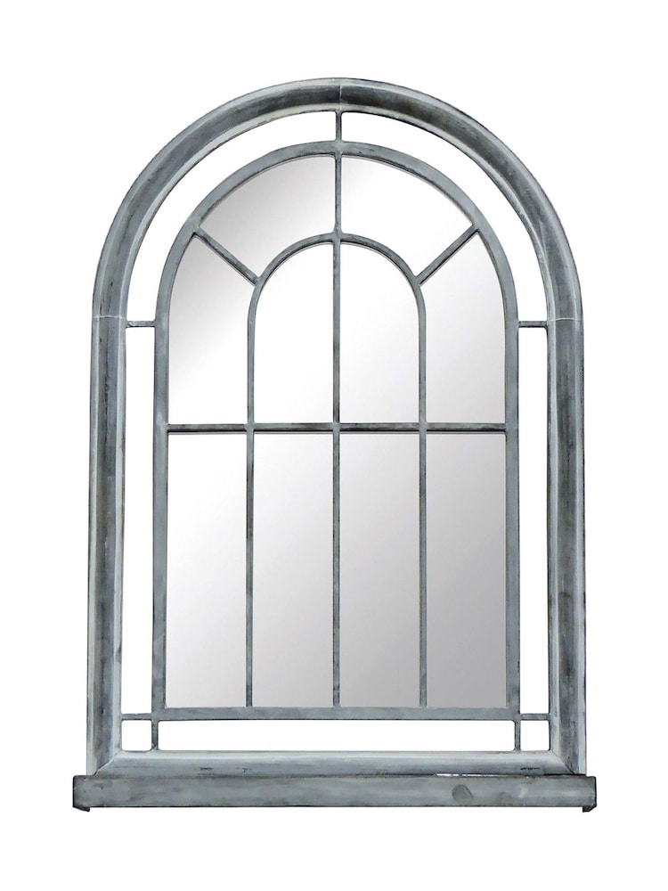 Charles Bentley Grey Premium Arched Vintage Garden Mirror - Image 2 of 2
