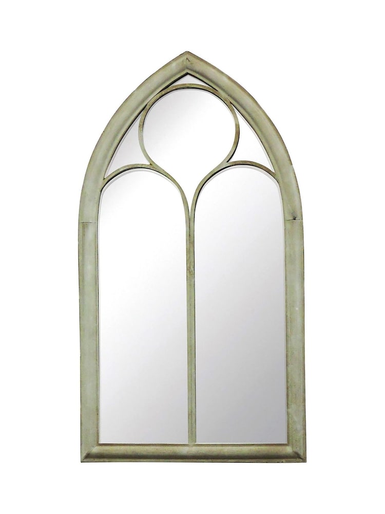 Charles Bentley Light Brown Gothic Style Chapel Garden Mirror - Image 2 of 2