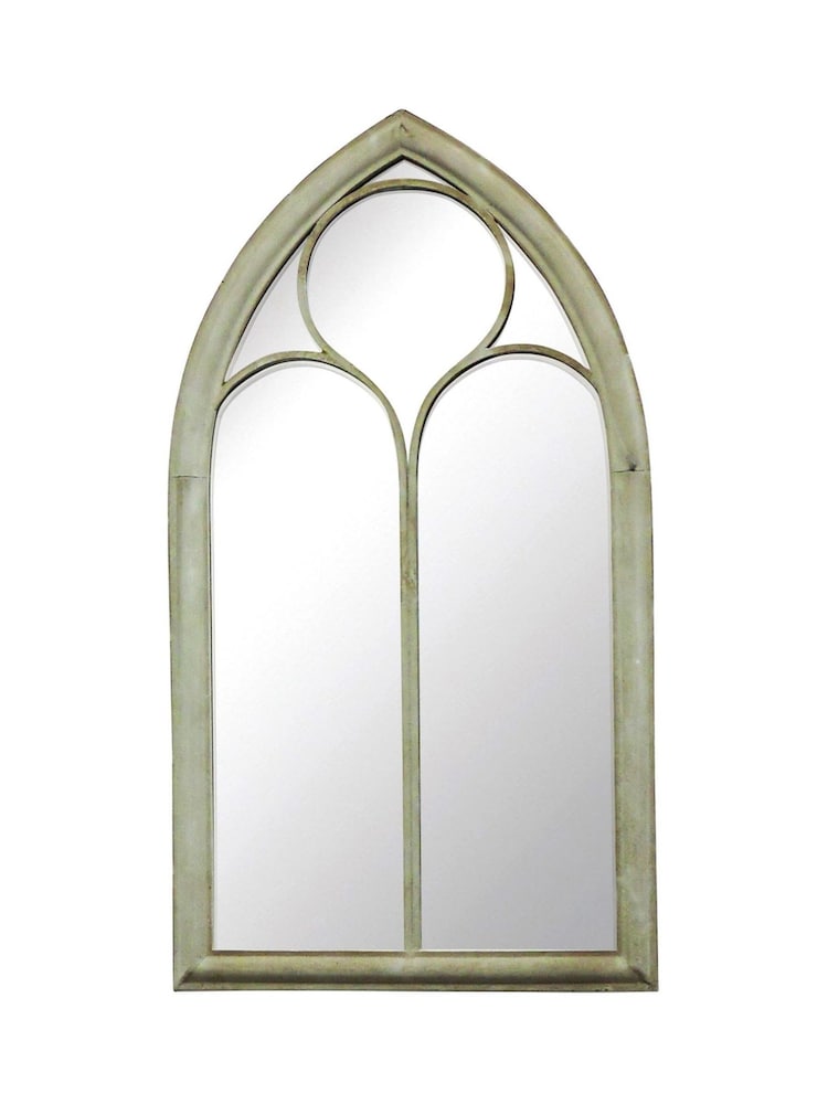 Charles Bentley Light Brown Gothic Style Chapel Garden Mirror - Image 2 of 2 Charles Bentley Light Brown Gothic Style Chapel Garden Mirror - Image 2 of 2