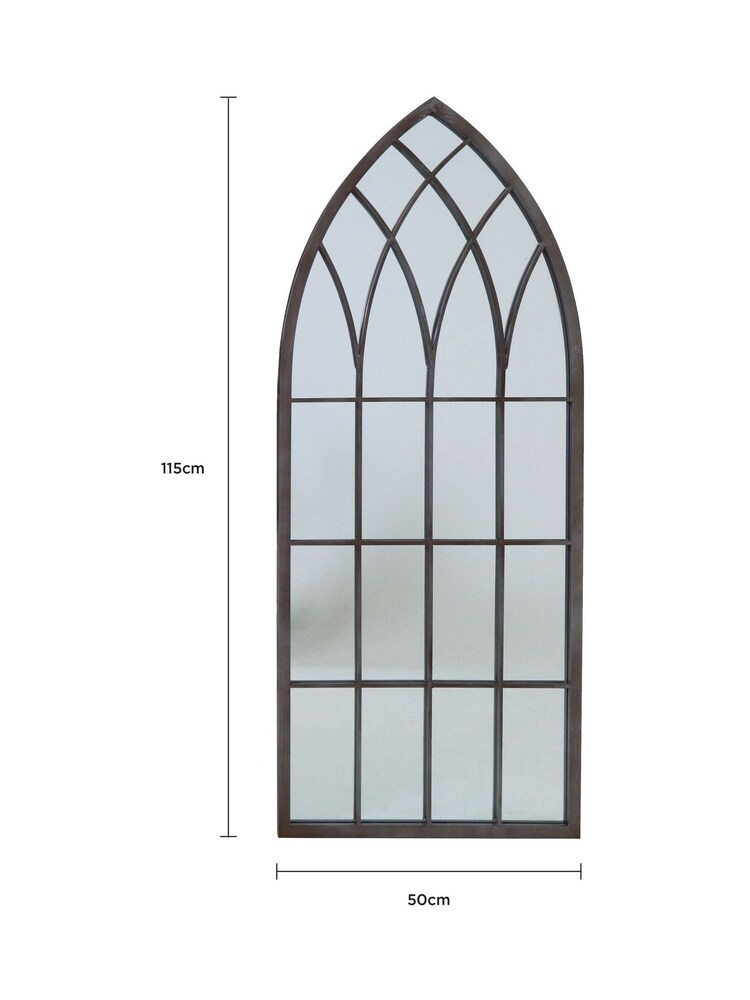 Charles Bentley Grey Outdoor Arch Garden Mirror - Image 5 of 5