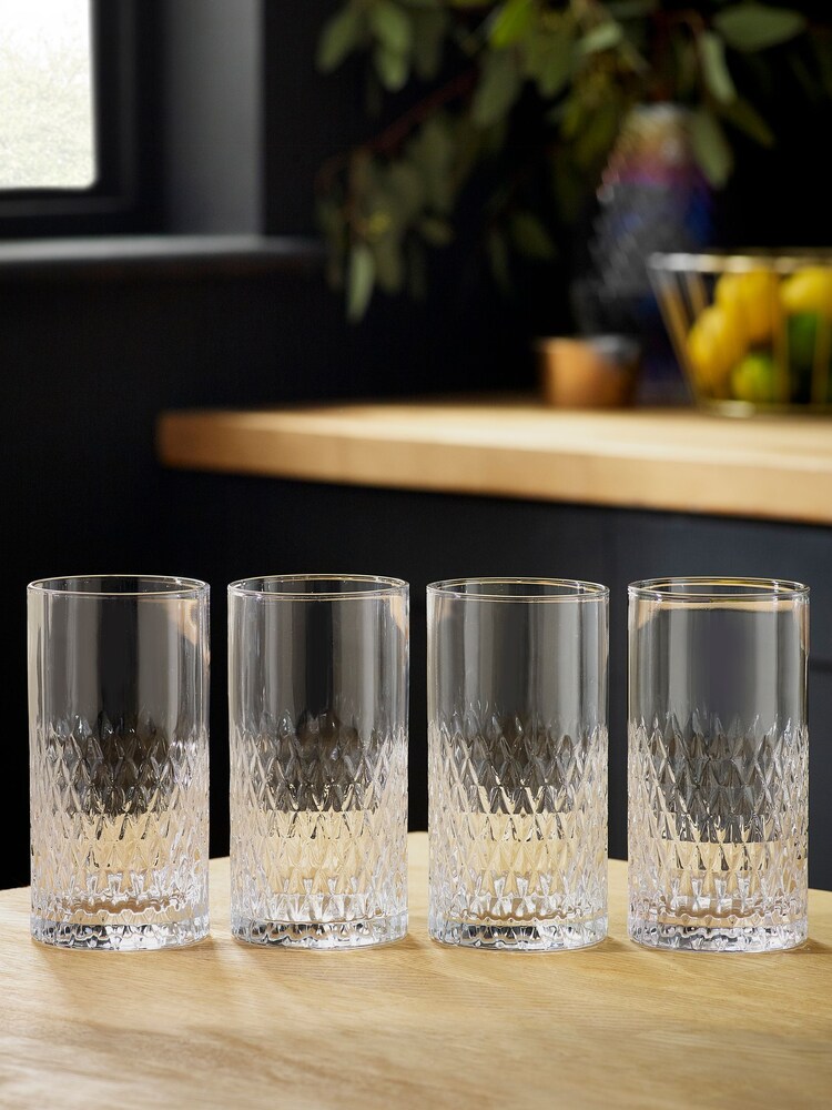 Clear Albany Set of 4 Tall Tumbler Glasses - Image 1 of 1 Clear Albany Set of 4 Tall Tumbler Glasses - Image 1 of 1