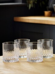 Clear Albany Set of 4 Short Tumbler Glasses - Image 1 of 5