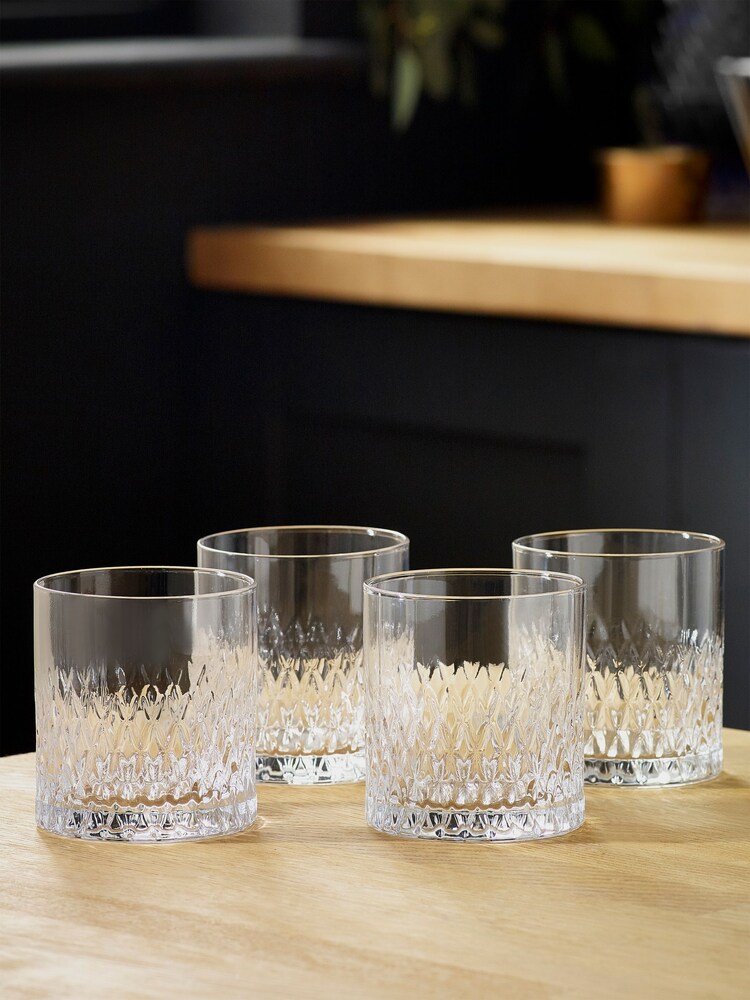 Clear Albany Set of 4 Short Tumbler Glasses - Image 1 of 5 Clear Albany Set of 4 Short Tumbler Glasses - Image 1 of 5