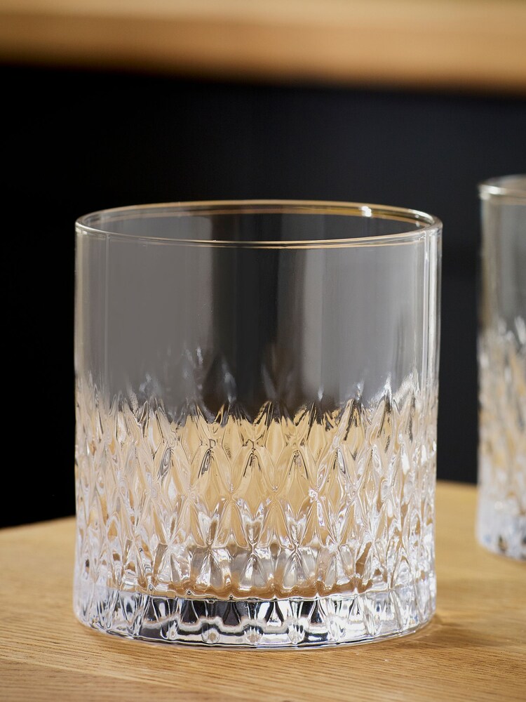Clear Albany Set of 4 Short Tumbler Glasses - Image 2 of 5 Clear Albany Set of 4 Short Tumbler Glasses - Image 2 of 5