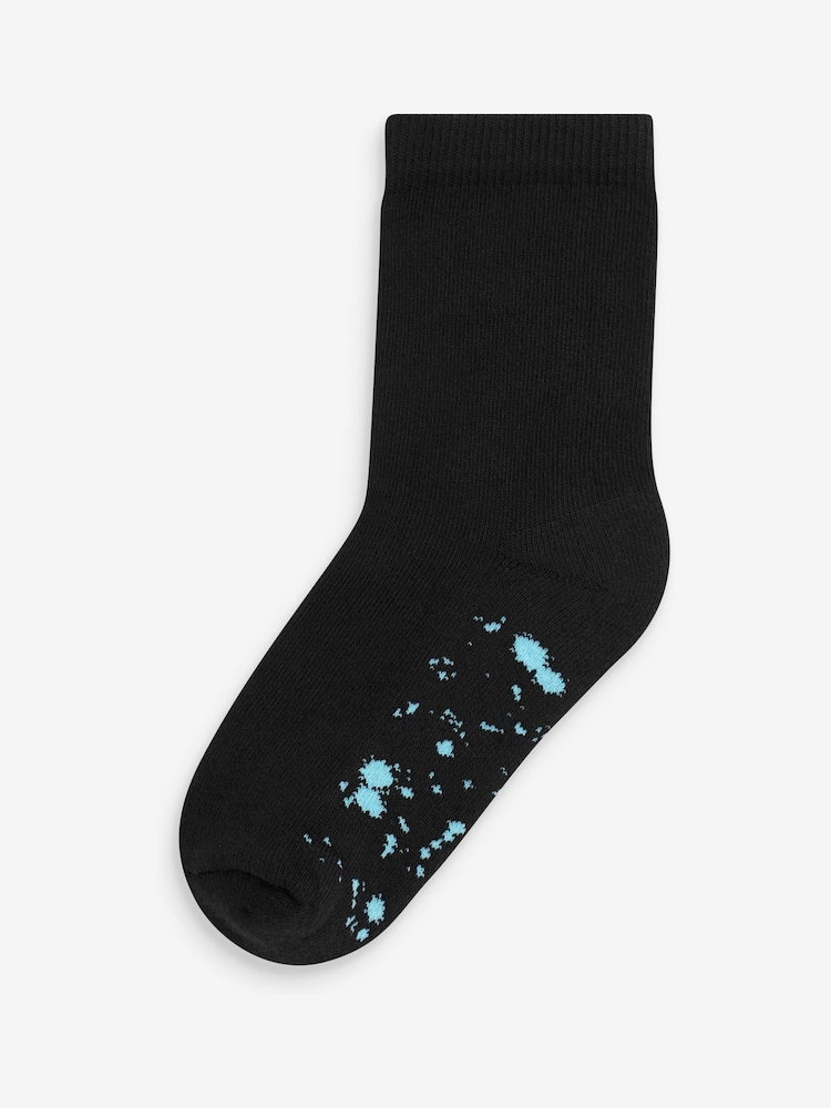 Noir tacheté  - Paquet de chaussettes rembourrées en coton riche 7 - Image 4 of 8