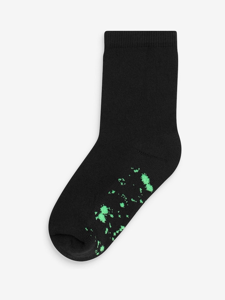Noir tacheté  - Paquet de chaussettes rembourrées en coton riche 7 - Image 6 of 8