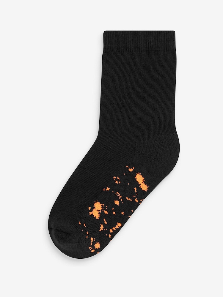 Noir tacheté  - Paquet de chaussettes rembourrées en coton riche 7 - Image 7 of 8