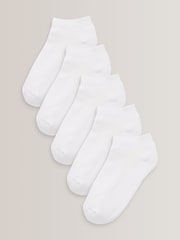 White Cushioned Footbed Sports Trainers Socks 5 Pack - Image 1 of 2