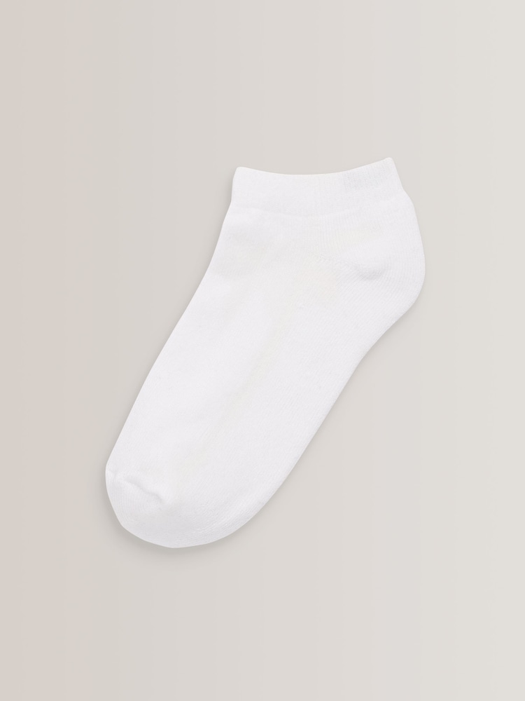 White Cushioned Footbed Sports Trainers Socks 5 Pack - Image 2 of 2