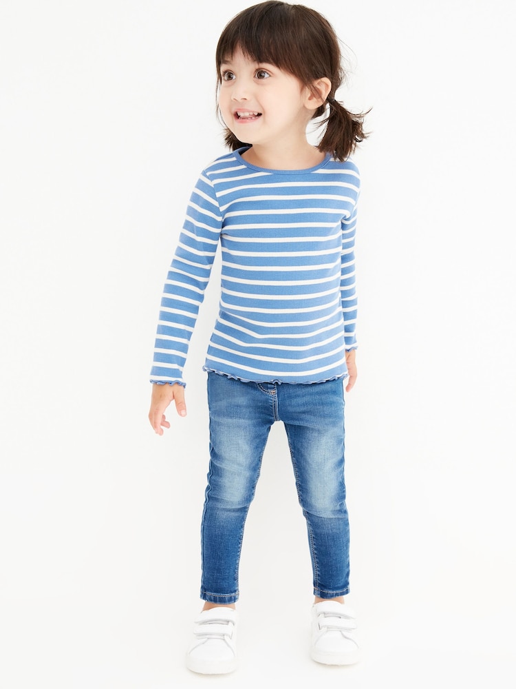 Light Blue Denim 1 Pack Elasticated Waist Jeggings (3mths-7yrs) - Image 2 of 7