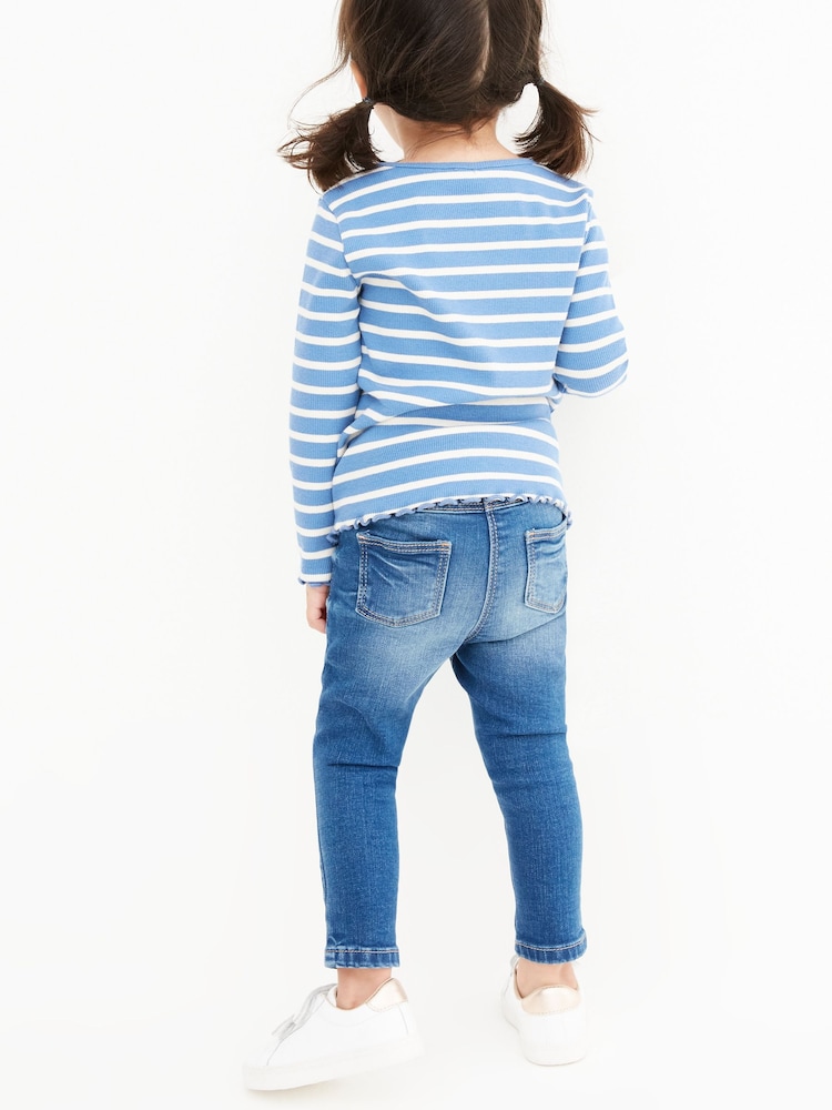 Light Blue Denim 1 Pack Elasticated Waist Jeggings (3mths-7yrs) - Image 3 of 7
