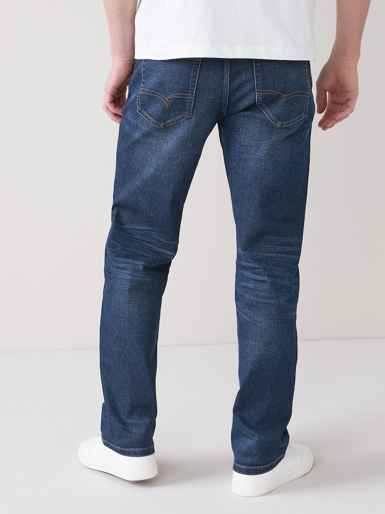 Dark Blue Authentic Stretch Relaxed Fit Jeans - Image 2 of 6 Dark Blue Authentic Stretch Relaxed Fit Jeans - Image 2 of 6