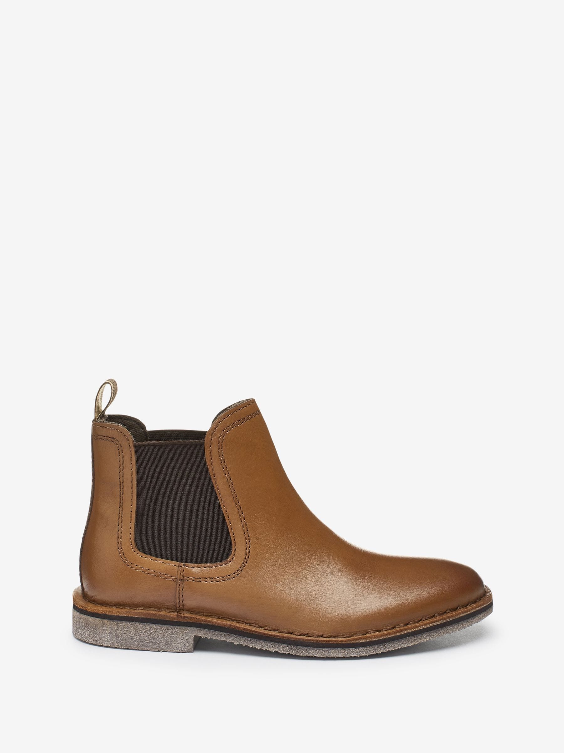 Tan Brown Wide Fit G Leather Chelsea Boots