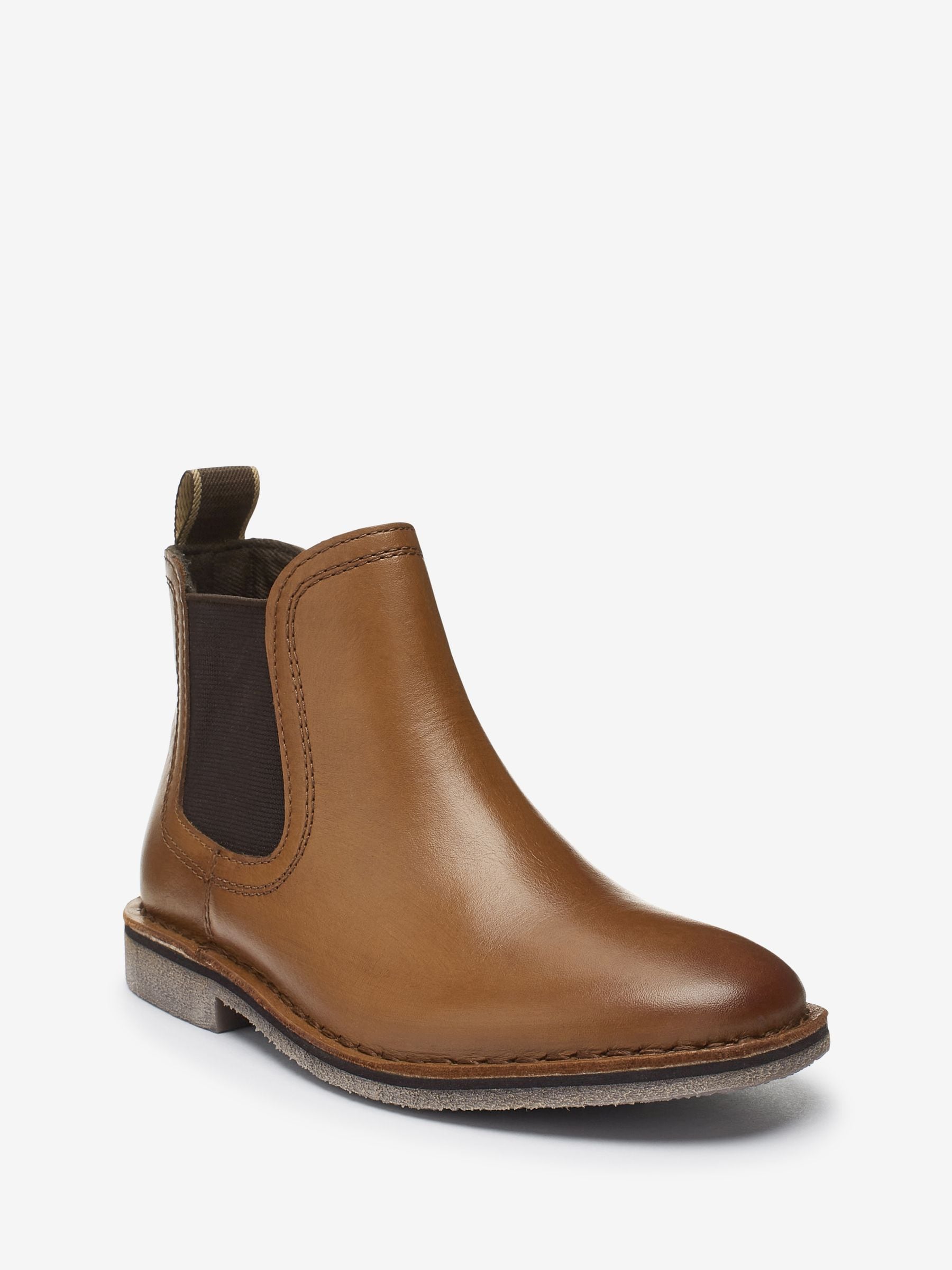 Tan Brown Wide Fit G Leather Chelsea Boots