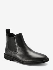 Black Leather Chelsea Boots - Image 2 of 4