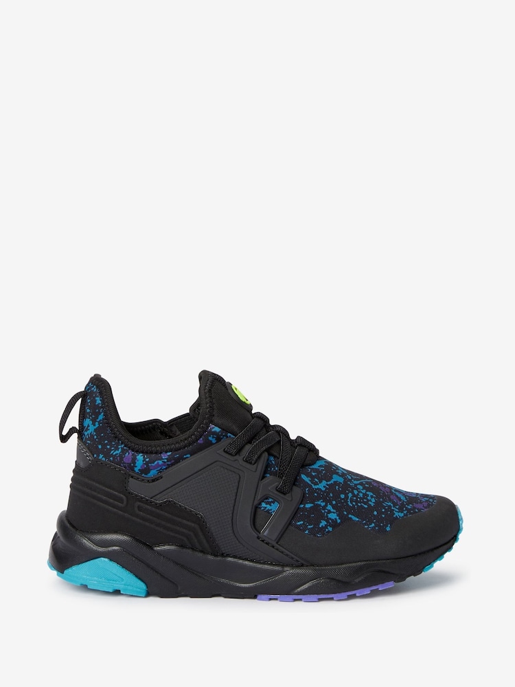 Black/Lime Gamer Elastic Lace Trainers - Image 1 of 4