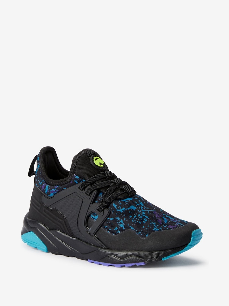 Black/Lime Gamer Elastic Lace Trainers - Image 2 of 4