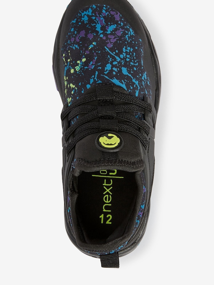 Black/Lime Gamer Elastic Lace Trainers - Image 3 of 4