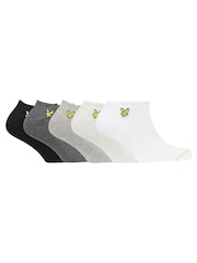White Lyle & Scott Trainer Socks 5 Pack - Image 1 of 6